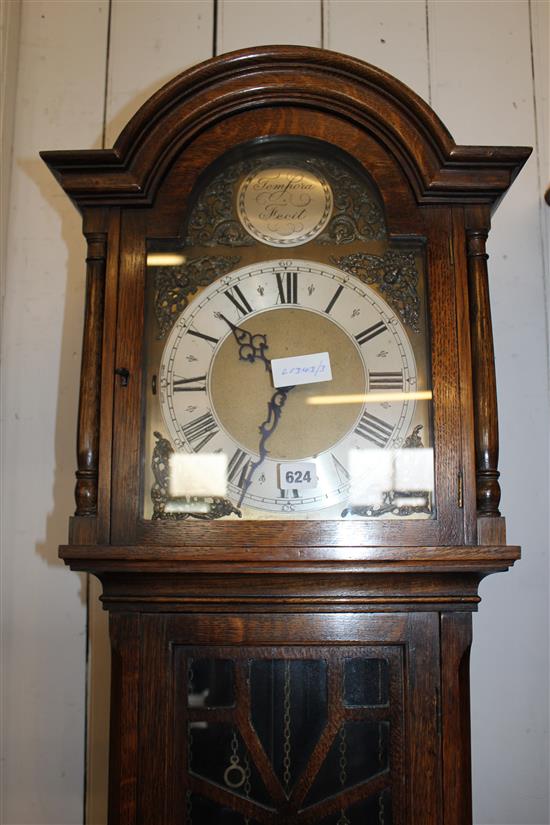 1930s oak longcase clock